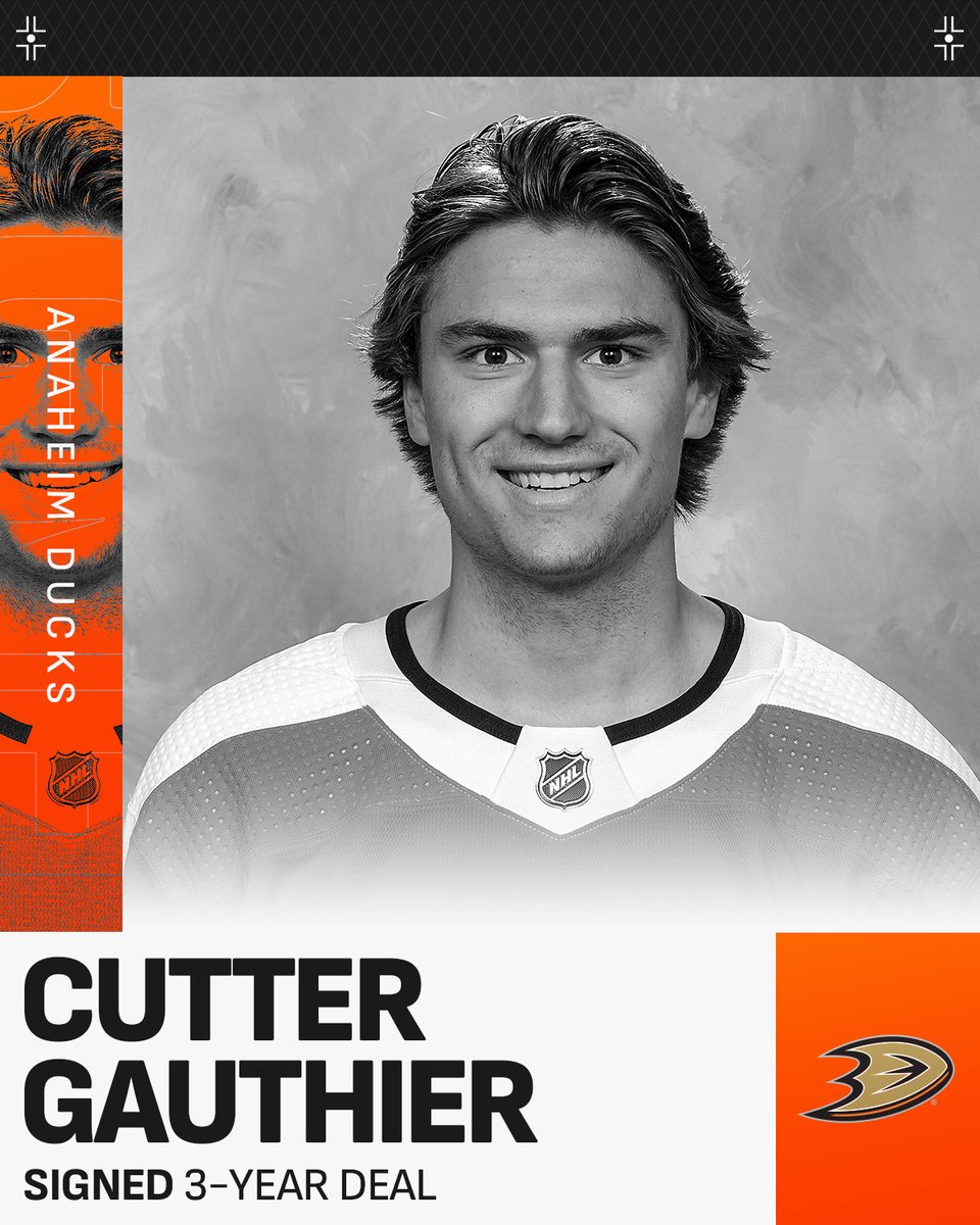 IT'S OFFICIAL 🦆 2022 fifth overall pick Cutter Gauthier has signed his entry-level deal to join the @AnaheimDucks!