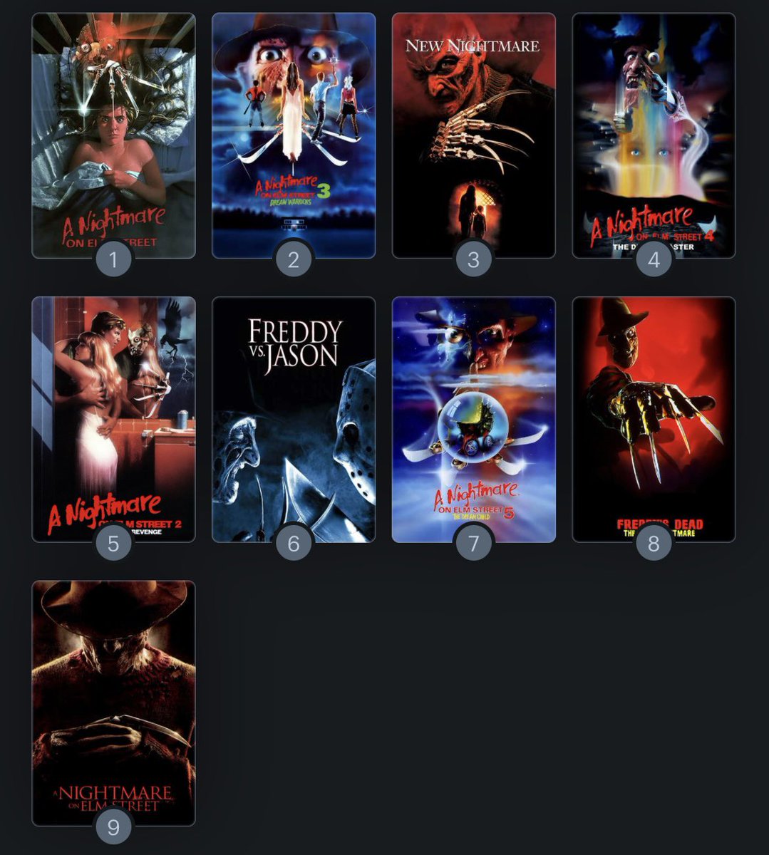 Post your Nightmare on Elm Street rankings! Here's mine: (We better get a 4K box set this year too😡)