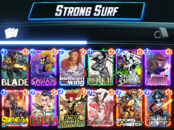 With An EXTRA BUFF STRONG GUY, Strong Surf is better than ever! Crazy early tempo swings with Sif -> Proxima and Blade/Colleen -> Swarms into huge 3 drops that can contest lanes on their own! Always calculate your Gambit gambles, they can steal so many games! Highlights Below👇👇