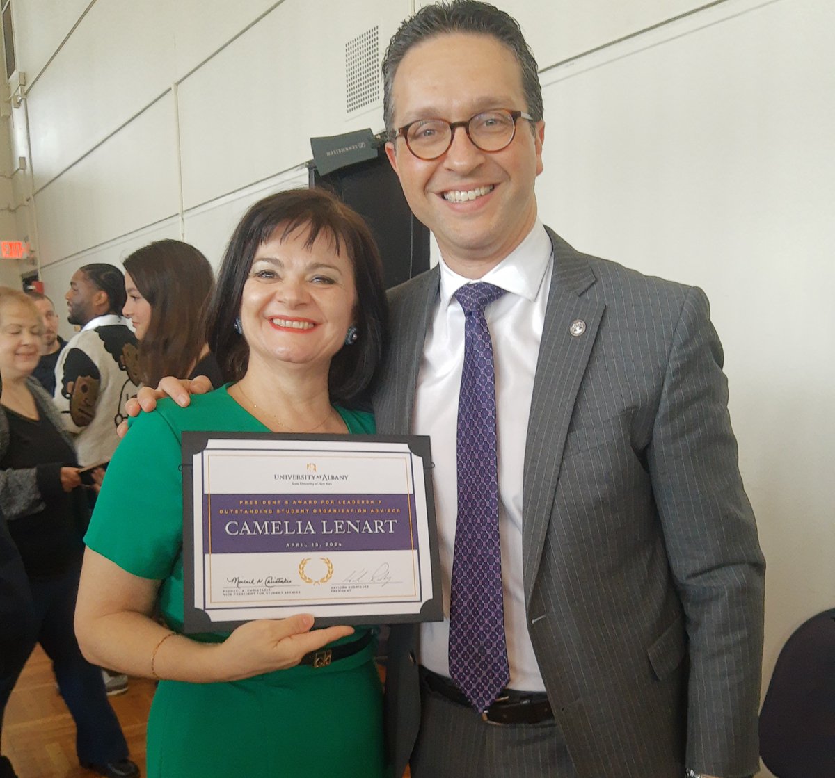 Receiving the President's Award marked one of the happiest days of my career at
<a href="/ualbany/">University at Albany</a>.  I am truly honored and thrilled. Thank you President <a href="/HavidanUAlbany/">Havidán Rodríguez</a>, Provost <a href="/CarolKimUAlbany/">Carol Kim</a>
and Vice President for Student Affairs
<a href="/MikeChristakis/">Mike Christakis</a>
.