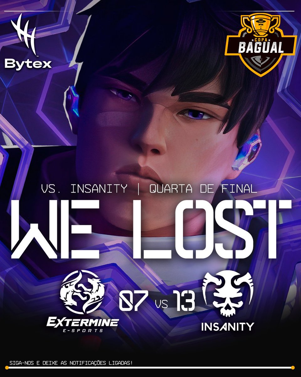exterminesports's tweet photo. 💔 Lutamos até o fim!

Hoje não alcançamos a vitória, mas saímos de cabeça erguida. Nossos jogadores deram tudo de si contra a INSANITY e mostraram determinação até o último segundo. @Insanity1_gg

Agradecemos o apoio de todos os fãs e seguidores!💪

#Esports #goext #bytex https://t.co/4OTsLfpVsQ
