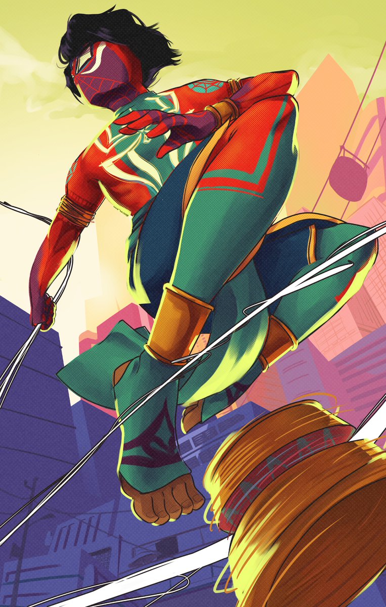 Lucc4rt's tweet photo. Remembering my two favorite illustrations that I did after see spiderman across thespiderverse #spidermanindia #pavitrprabhakar #spiderpunk  #hobiebrown  #spidervers #ATSV https://t.co/lBIXcpxVzA