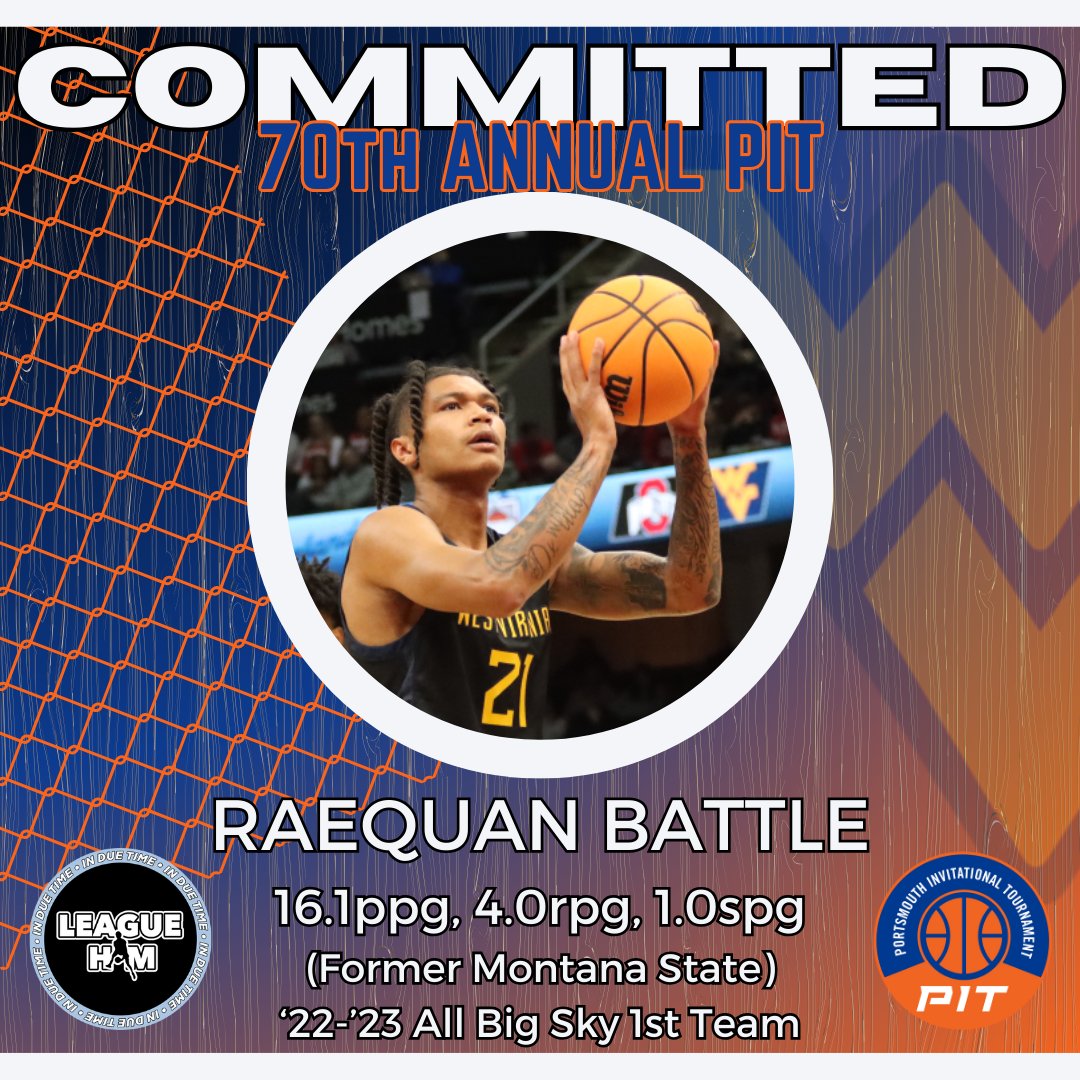 Another high level shot maker is joining us for the #PIT24. Welcome @WVUhoops RaeQuan Battle
