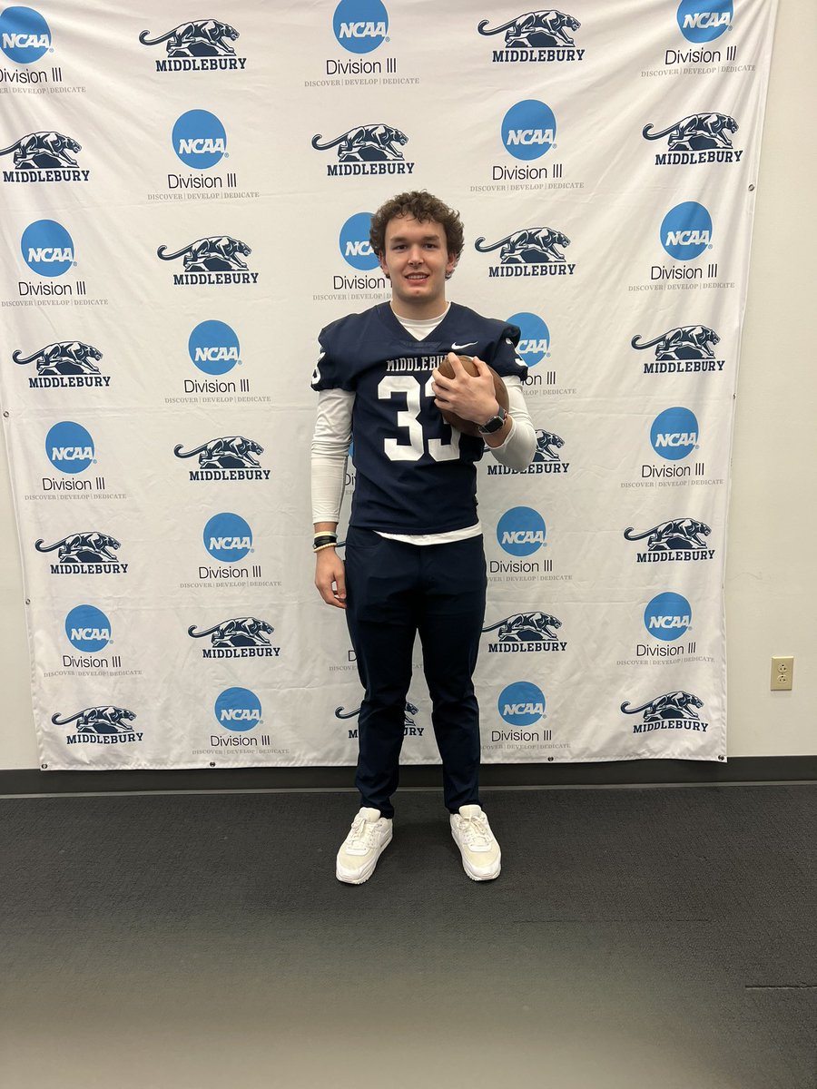 I Had a great junior day @MiddFootball I would like to personally thank @MiddCoachCaputi for showing me around campus. I would also like to thank all for the players for showing me around along with the rest of the coaching staff!!! @MiddFBMandigo @CoachRyan_5 @jasonthomasfb