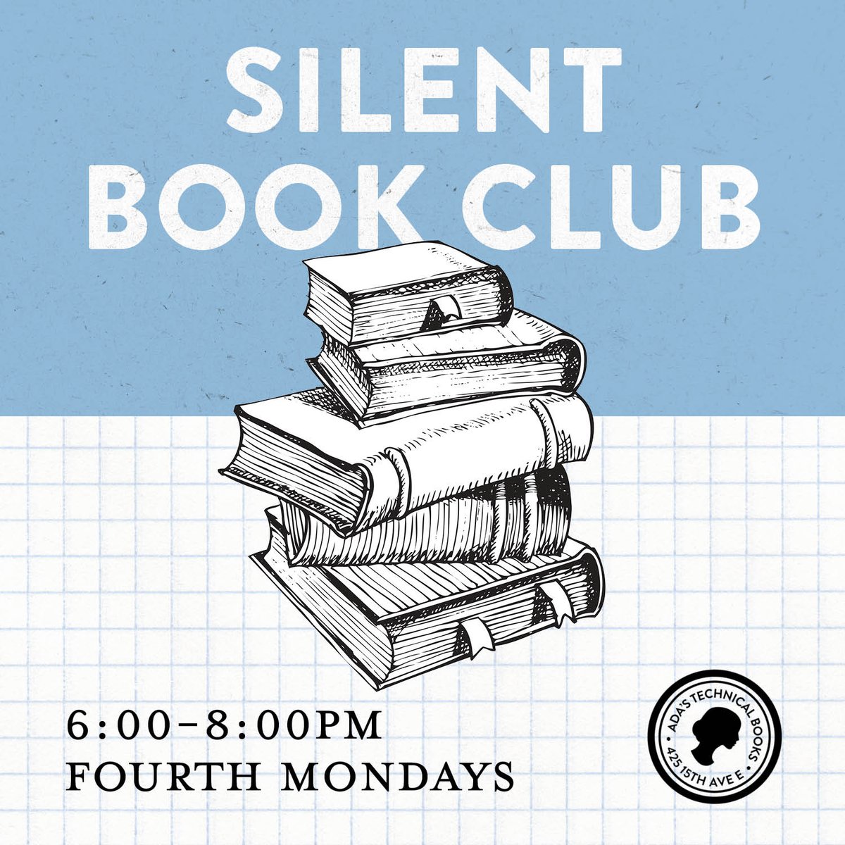 Adason15th's tweet photo. 🤫 4/22: Bring a book and settle in at the Silent Book Club — the “no homework” book club that gathers together to read in quiet(ish!) camaraderie.

https://t.co/y1Ubp1XTkV https://t.co/PbOajiYuNO