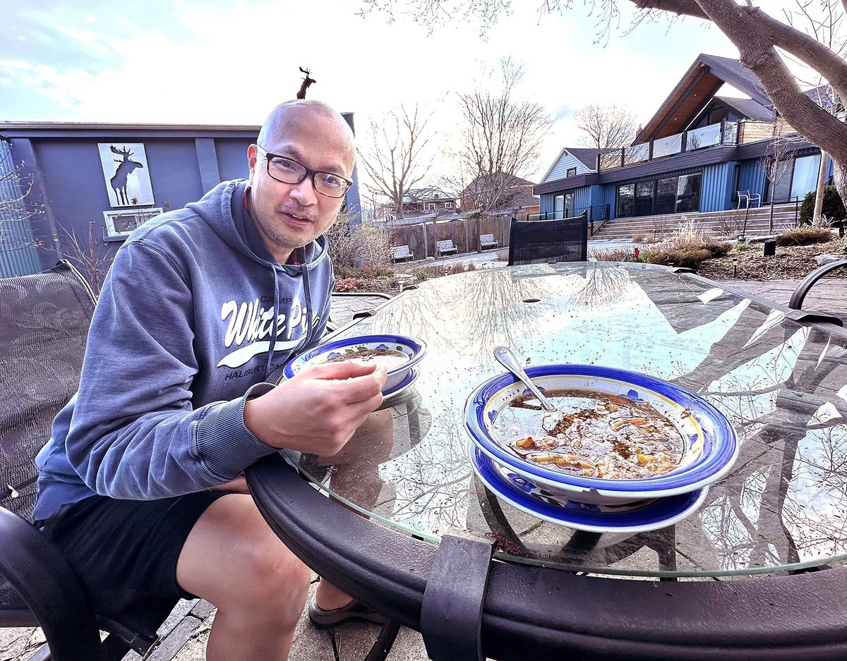 April 14: First dinner outdoors at MOFO