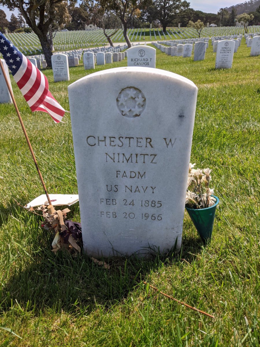 The final resting place of one of the Navy’s finest, Admiral Chester Nimitz, at Golden Gate National Cemetery in San Bruno, California. 🇺🇸