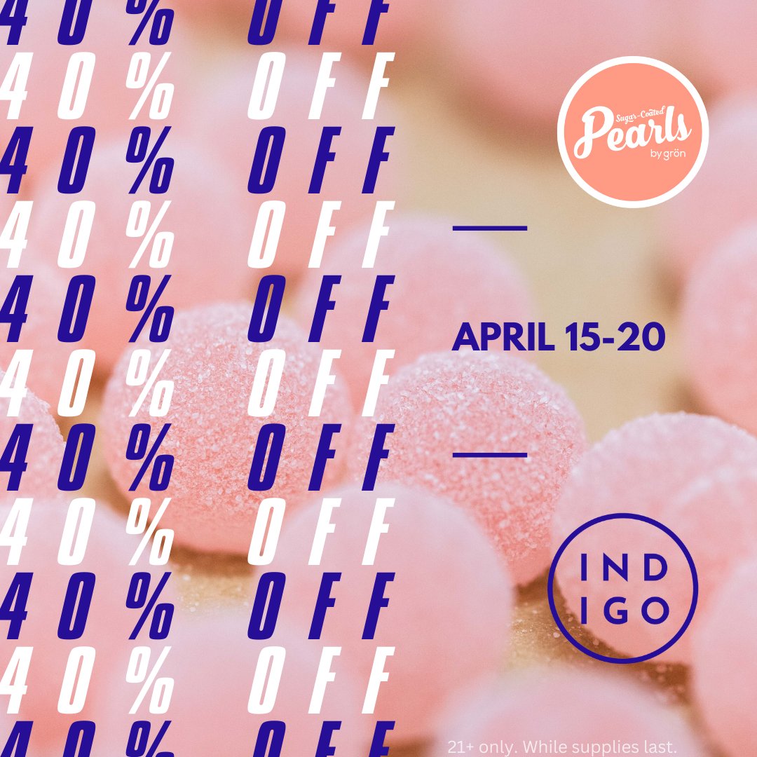 Get ready to add some sweetness to your stash!

Treat yourself to an exclusive offer on Pearls by @eatgron that will make your week extra special. 

Dive in from April 15-20 and indulge while supplies last. 

#Indigo #EatGron #ExperienceMore #TreatYourself