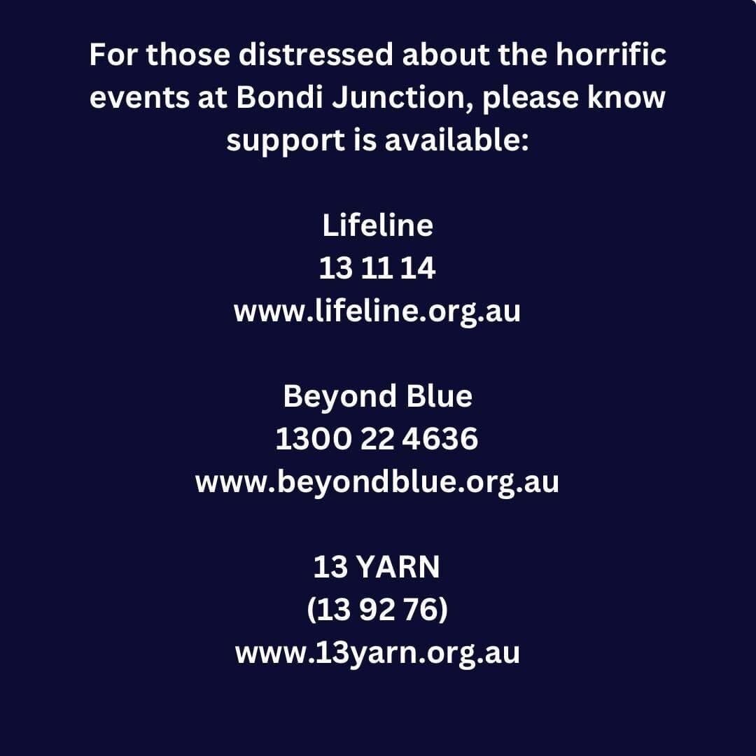 The past few days have been difficult, so if you need support please reach out.