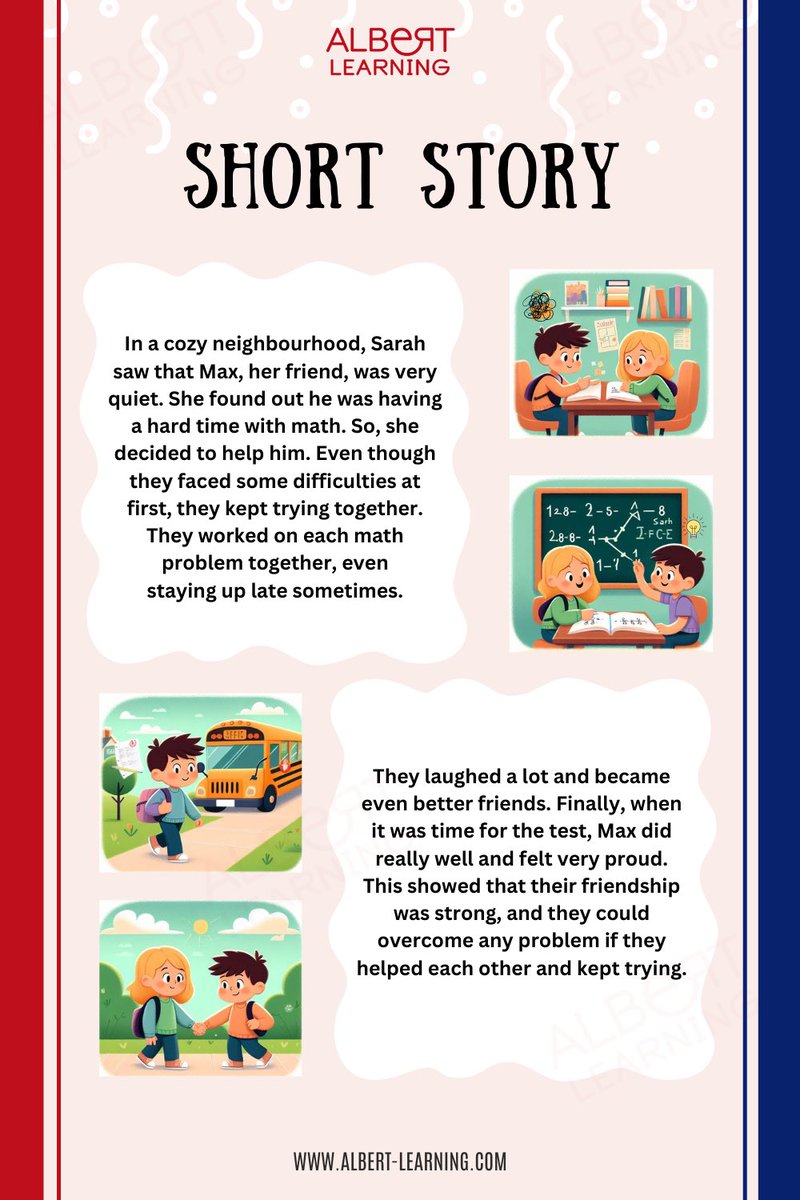 📚 Meet Sarah and Max: Friends in Learning! Join their adventure of friendship and support. Ready to start your own journey? Explore our English lessons at albert-learning.com now! #LearnWithUs #FriendshipGoals #ShortStory #Albert_Learning #EnglishLearning #OnlineLearning