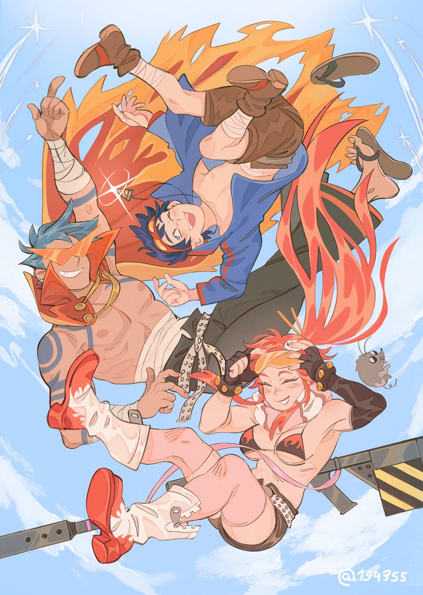 カミナ ,シモン(天元突破グレンラガン) ,ヨーコ・リットナー 「#GurrenLagann one of my fav anime  」|bolkovのイラスト