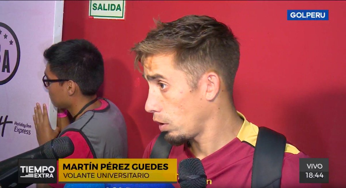 ⏰ #Ahora En #TIEMPOEXTRA, Martín Pérez Guedes, jugador de @Universitario: 'El rival jugó de tú a tú. Tenemos que ser autocríticos, pero siempre es importante ganar. Vamos paso a paso a paso. Cambiamos el chip de lo que pasó en Colombia'.