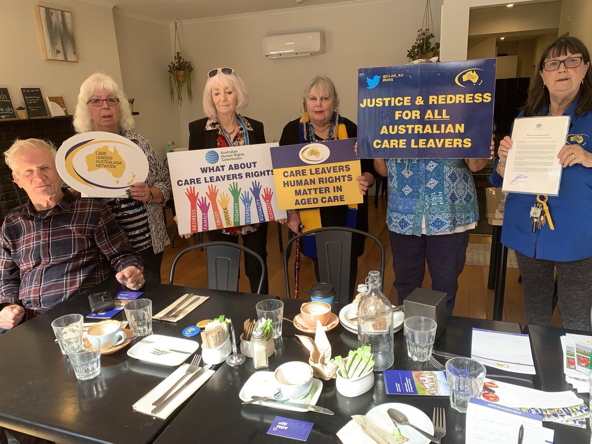 #Tassie Clannie’s at Launceston last Wednesday 
Warren,Carol, Berice, Alex, M & LS 
They were sorry to learn  that 2 CareLeavers rejected by #Redress