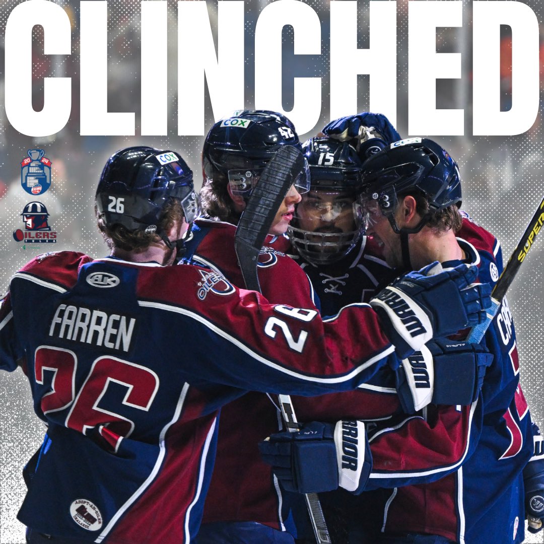 tulsa_oilers's tweet photo. YOUR TULSA OILERS CLINCHED A SPOT IN THE 2024 KELLY CUP PLAYOFFS!!!!!! https://t.co/gNv2NqNjZH