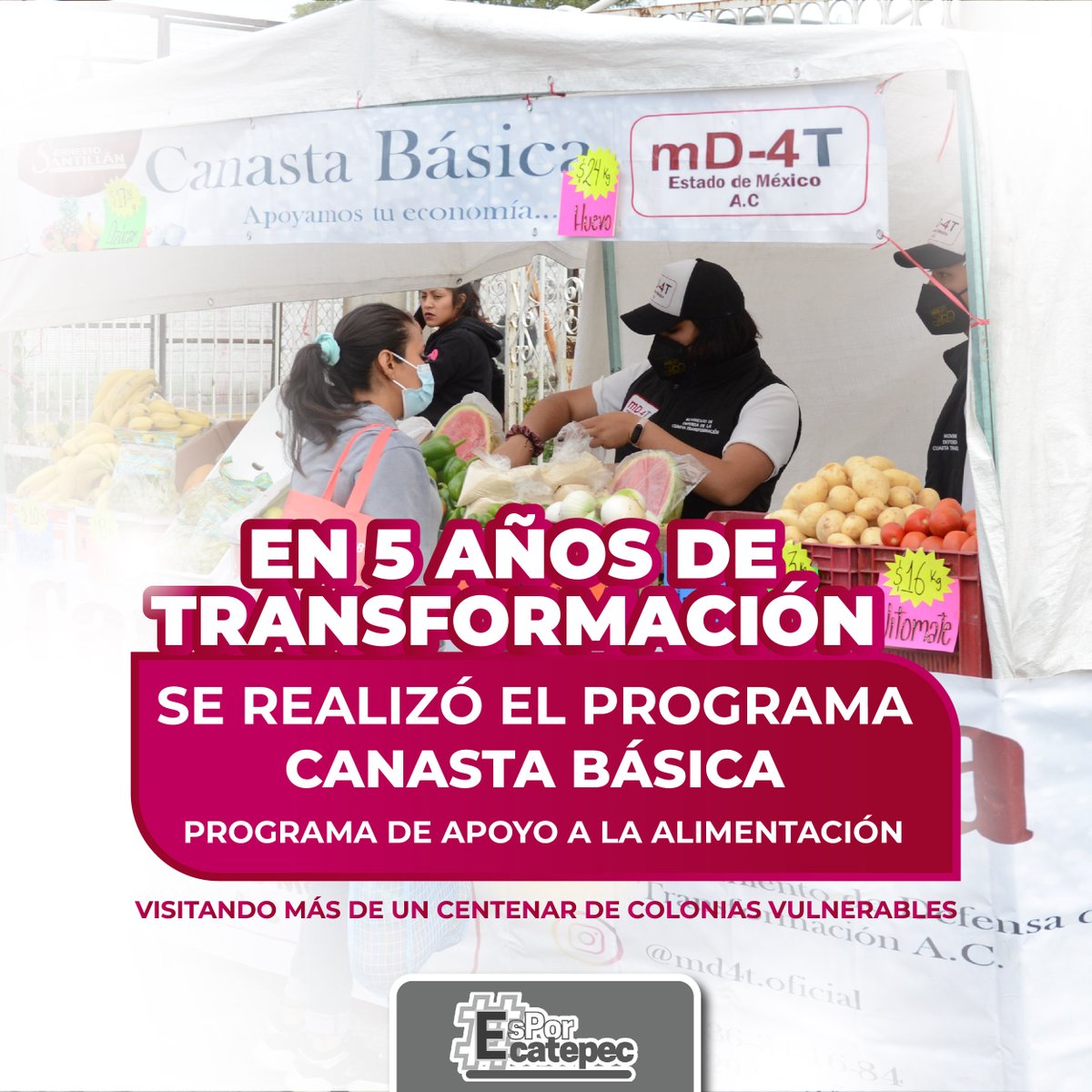 ErnestoEcatepec's tweet photo. #EsPorEcatepec | La Cuarta Transformación trabaja para las colonias más vulnerables con el programa #canastabásica .
Con más de un centenar de colonias visitadas, beneficiando así la economía familiar de los Ecatepenses.
#EsPorEcatepec #ErnestoSantillán #Ecatepec
#Hechos #Trabajo https://t.co/oKUs2VaOp9