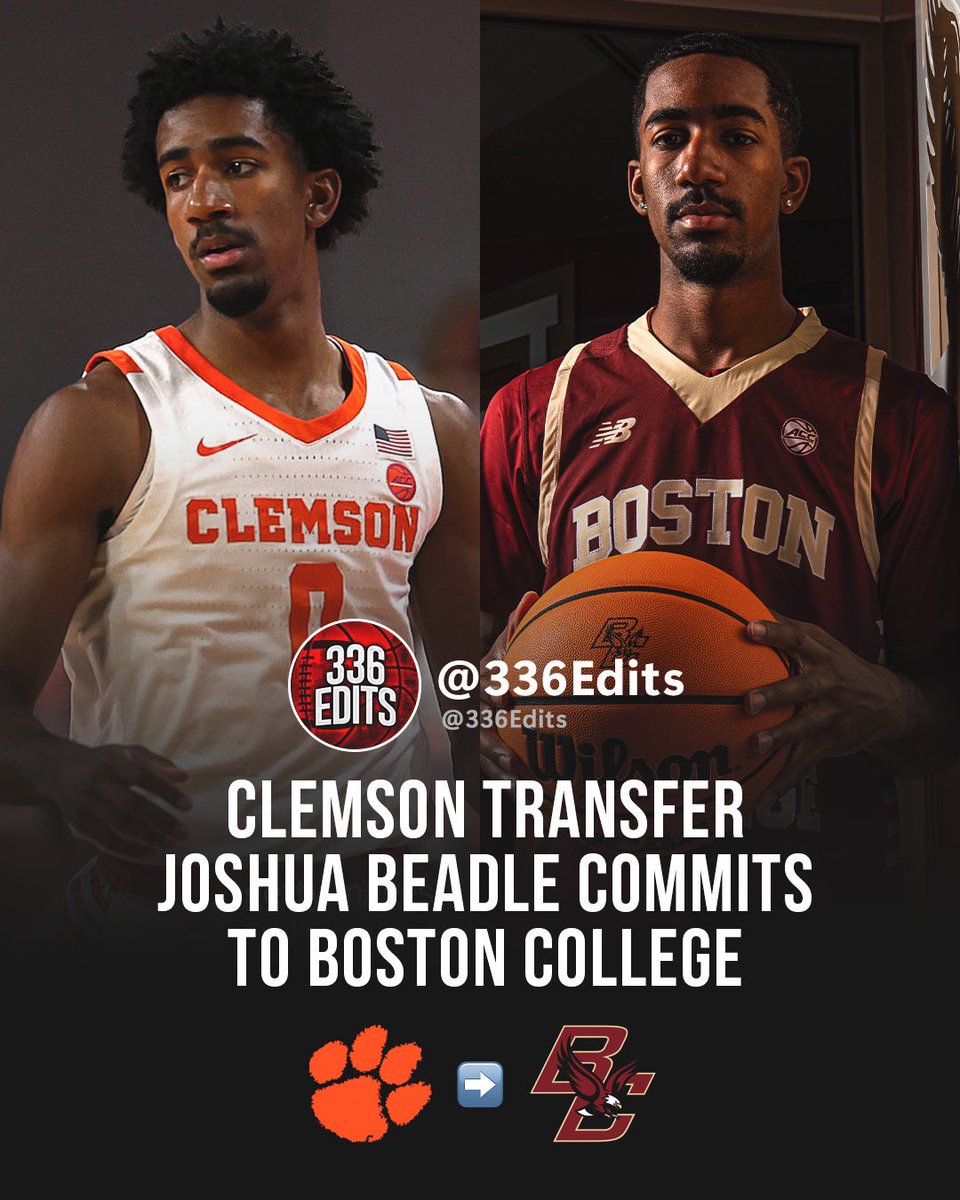 NEWS: Clemson sophomore transfer Josh Beadle has committed to Boston College, he tells 336Edits. The 6-3 guard played in 32 games this season for the Tigers.