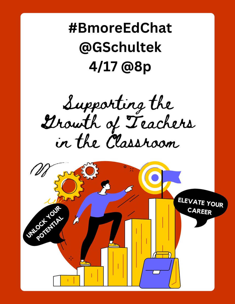 We are thrilled to welcome @GSchultek to #BmoreEdChat TOMORROW (4/17) at 8p to chat with us about Supporting Teachers in the Classroom! Can't wait for this one! @bojo_mr @MusicLudwig @mr_mcfadden_1 @dcarey71 @EdifyTeachers @lindaschultzie @Brenna_Mabry @RaekwonSWalker