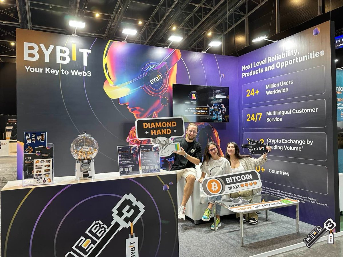 We're all setup and ready to see you guys! #BlockchainLife #Bybit #KeyToWeb3