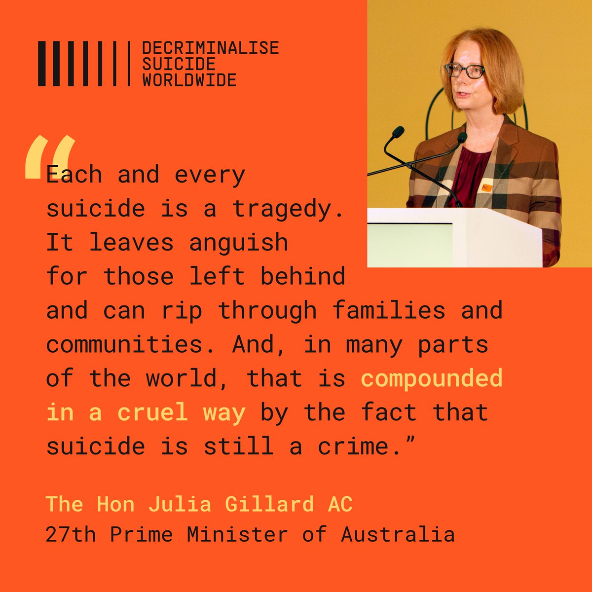 To ensure services are available, we must do everything we can to break down the barriers that stop people seeking help and prevent the establishment of much needed crisis support. #DecriminaliseSuicideWorldwide