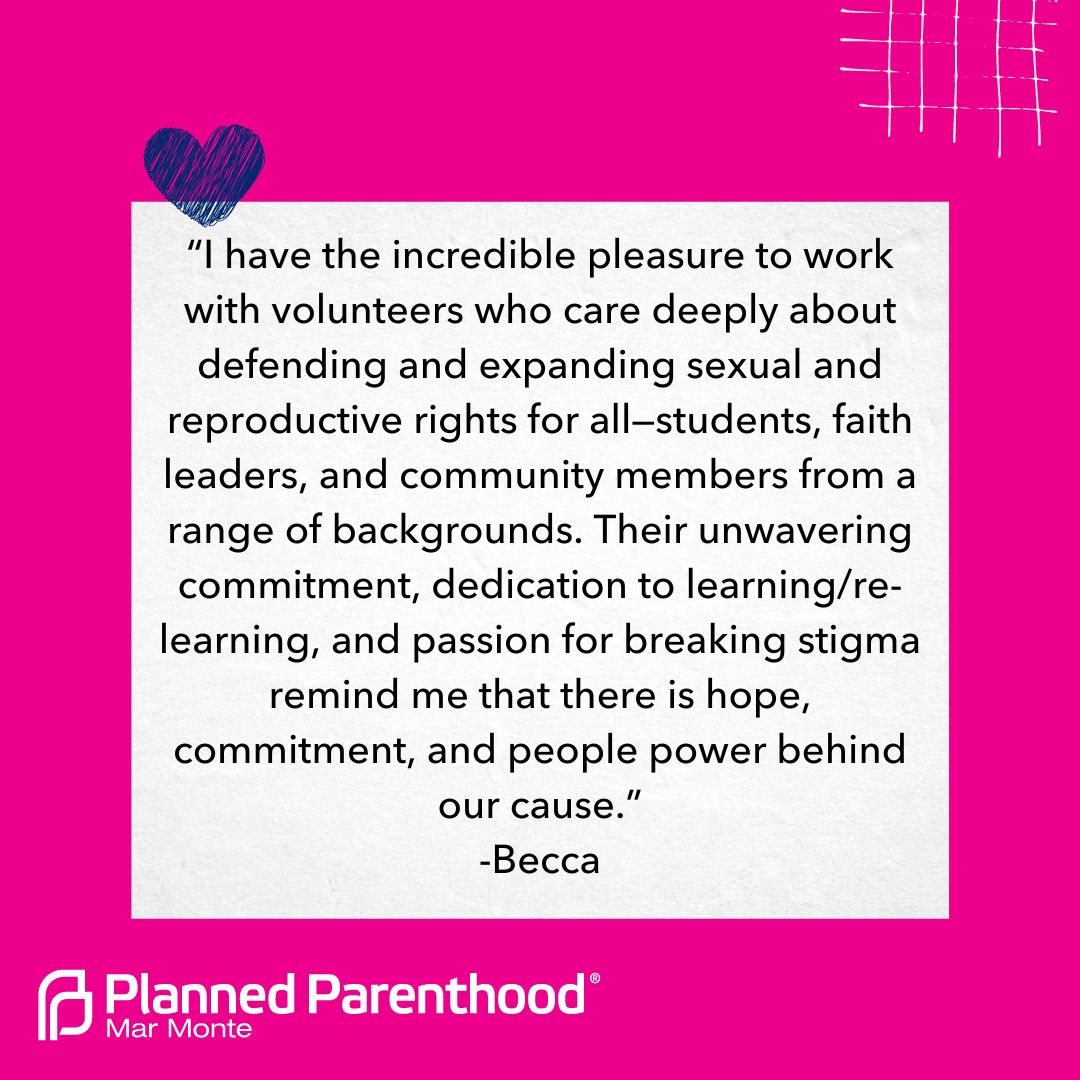 PPMarMonte's tweet photo. To: PPMM Volunteers 💖
From: Your fam at PPMM🤗

We can't thank y'all enough for your dedication, time, and support to our mission. Thank you!

#NationalVolunteerApprecationMonth #WeAreMarMonte #Volunteer #StandwithPP #HealthEquity https://t.co/olxmICksTW