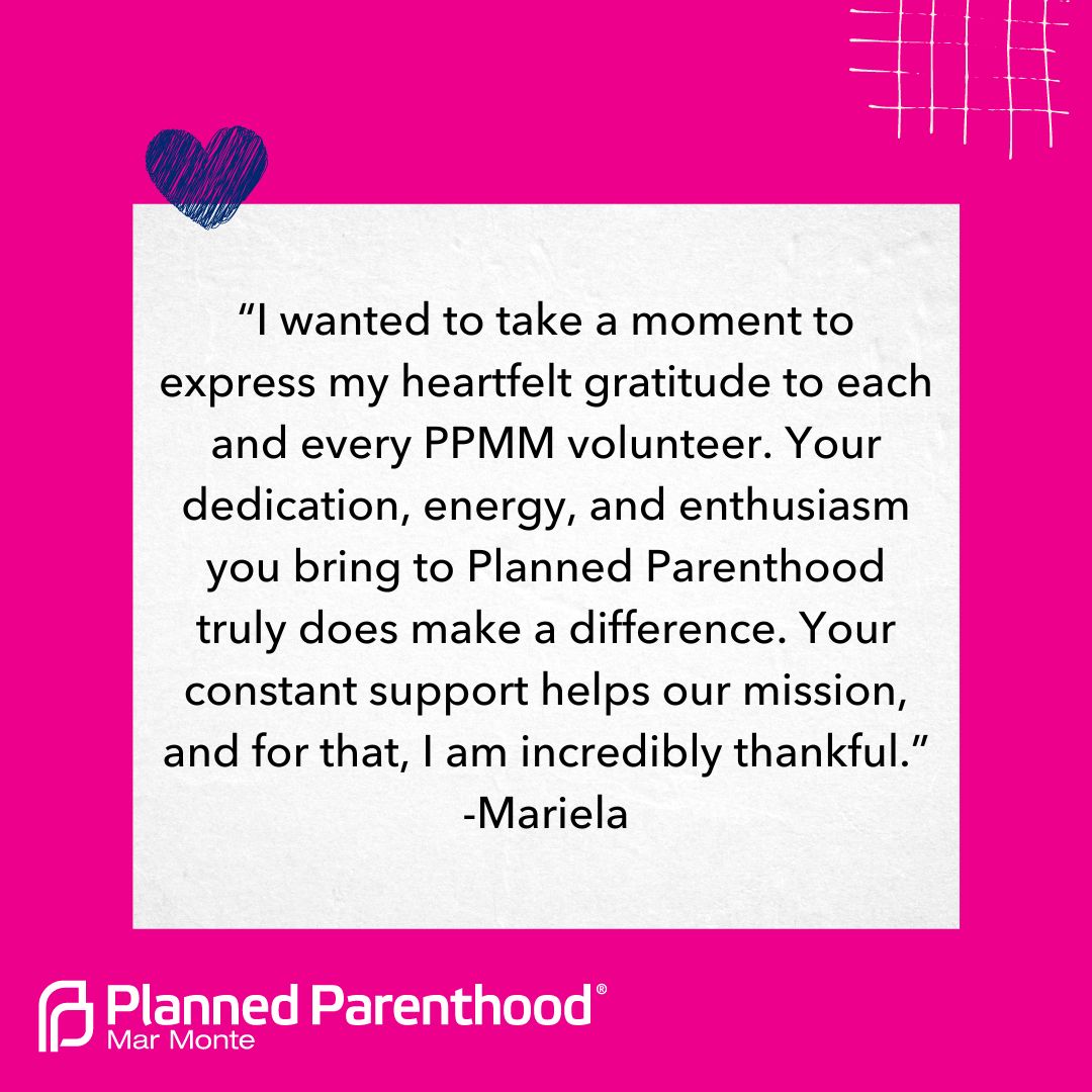 PPMarMonte's tweet photo. To: PPMM Volunteers 💖
From: Your fam at PPMM🤗

We can't thank y'all enough for your dedication, time, and support to our mission. Thank you!

#NationalVolunteerApprecationMonth #WeAreMarMonte #Volunteer #StandwithPP #HealthEquity https://t.co/olxmICksTW