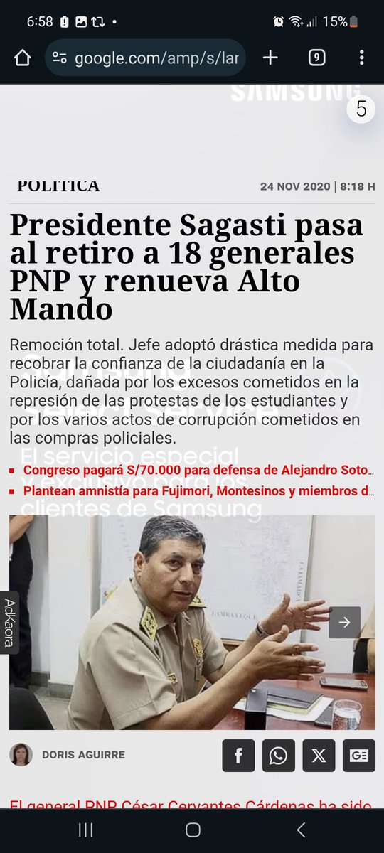 QUE TAL CONCHA DE RUBÉN VARGAS @rubenvargasces CRITICA A DINA BOLUARTE POR SACAR A COLCHADO DE LA DIVIAC,Y¿NO SE ACUERDA QUÉ ÉL FUE MINISTRO DEL INTERIOR DE SAGASTI BOTO A 18 GENERALES DE LA POLICÍA..POR ÓRDENES DE SAGASTI PARA NOMBRAR COMANDANTE GENERAL PNP A CESAR CERVANTES?