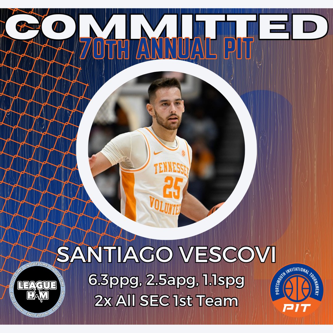 Next up we have another playmaker from the @SEC! Welcome @Vol_Hoops Santiago Vescovi #PIT24