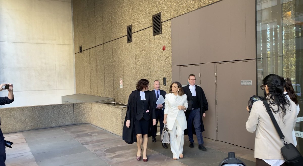 Lisa Wilkinson and lawyer Sue Chrysanthou enter court for the long awaited judgement in the defamation trial brought by Bruce Lehrmann. @GuardianAus