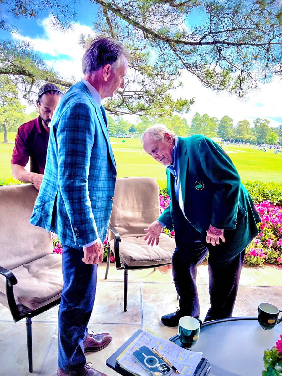 One of the highlights of my TV career, sitting next to the great <a href="/jacknicklaus/">Jack Nicklaus</a> on our Live From set.  
We talked putting and he recalled one of the only putting lessons he ever had when Jackie Burke (RIP) told him to get open at address and always feel like you are working (1/2)