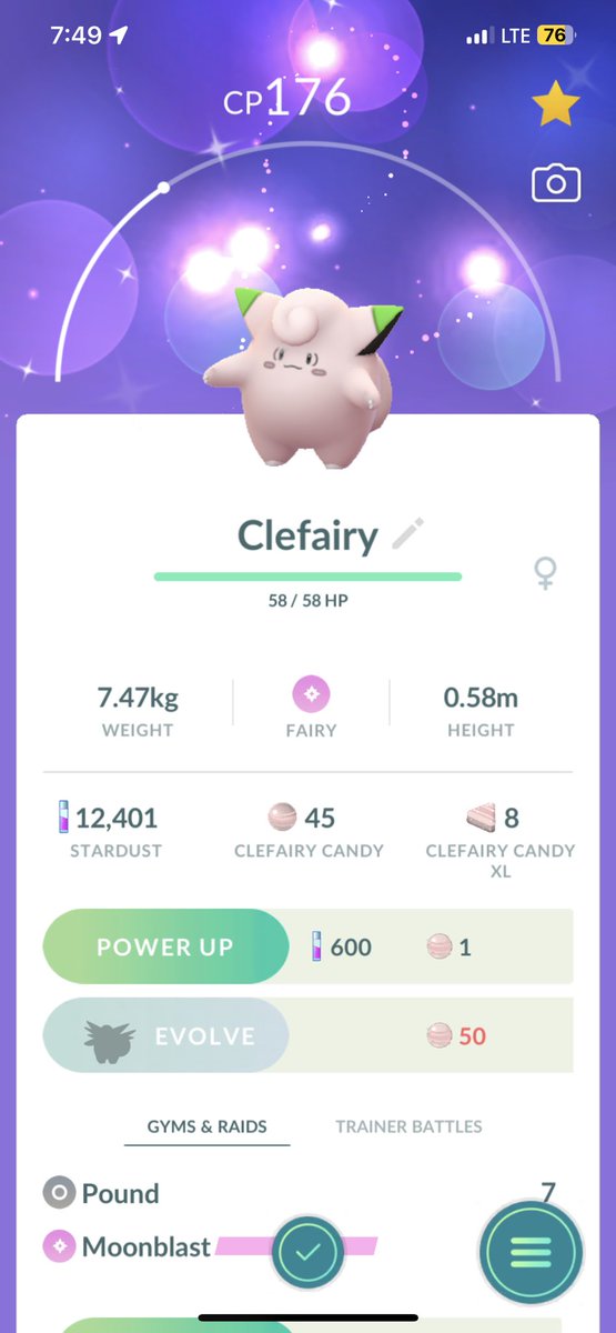 PokemonMasterBk's tweet photo. Finally got my shiny clefairy 🥰🥰🥹✨
#PokemonGO #ShinyPokemon #pokemon https://t.co/jlGZQGjCqM