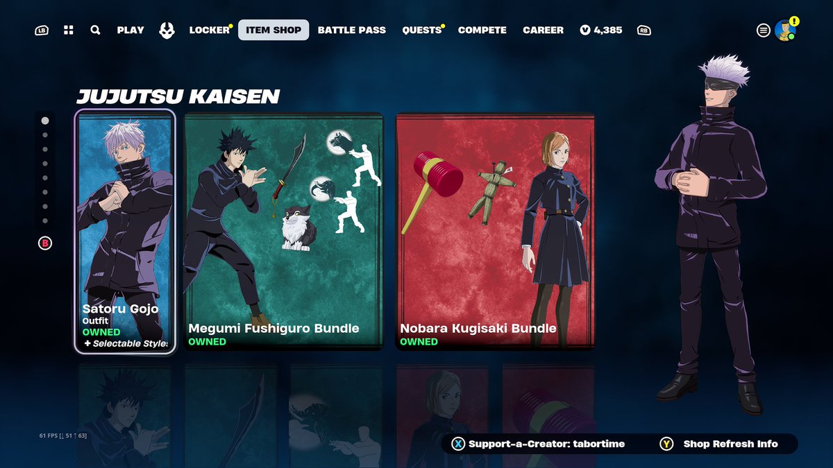 SkullTr97331855's tweet photo. Just purchased Satoru Gojo, Megumi and Nobara using code #tabortime @TaborTimeYT 😃 https://t.co/VrXohmDEfY