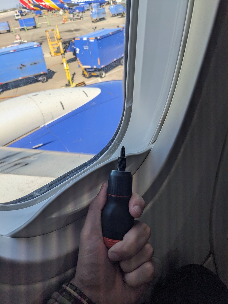 Flight home on a Boeing so I brought a screwdriver just in case