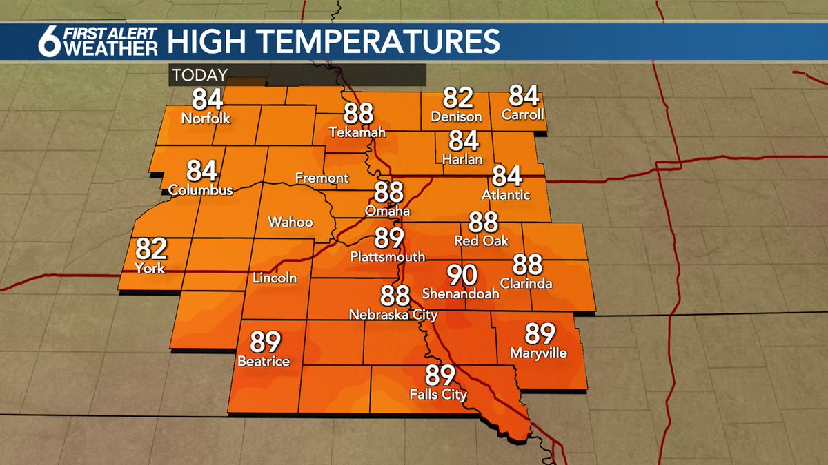 Here's a look at the high temperatures across our area from earlier today.
