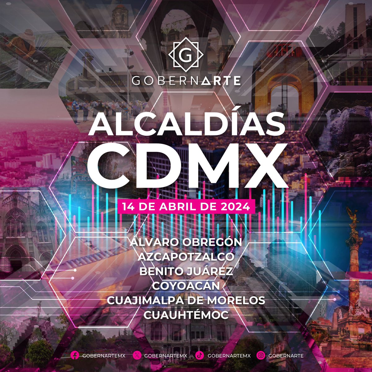 GobernArteSC's tweet photo. 🔶 Compartimos nuestra encuesta de #abril con las y los candidatos de las 16 alcaldías de la #CDMX rumbo a las elecciones 2024

🔸 Parte 1. 
• Álvaro Obregón 
• Azcapotzalco 
• Benito Juárez 
• Coyoacán
• Cuajimalpa de Morelos
• Cuauhtémoc https://t.co/xqVZ5CZbNO