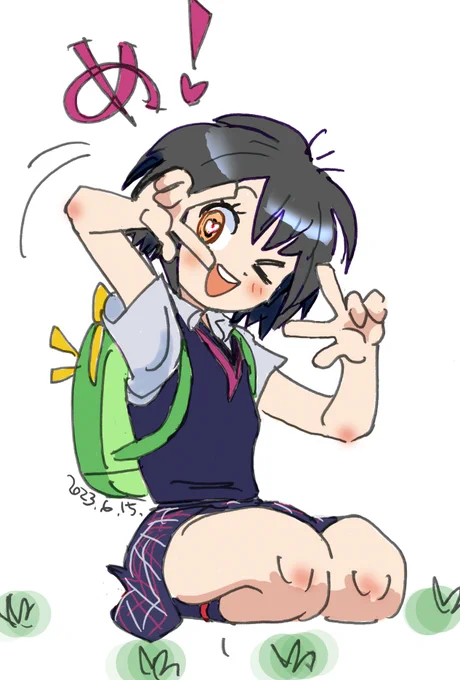 #太もも晒すとフォロワー増えるって聞いたんですがとにかくペニパカちゃんのふとももが描きたかった(そんなに太くはないけどね 