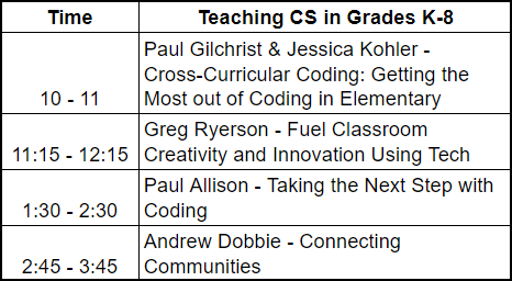 If you're an elementary teacher in Ontario who codes, ACSE has a dedicated track for you at our conference on the 27th. #OntEd #CSK8