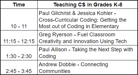 acseontario's tweet photo. If you're an elementary teacher in Ontario who codes, ACSE has a dedicated track for you at our conference on the 27th. #OntEd #CSK8 https://t.co/MV1tGJ1C9A