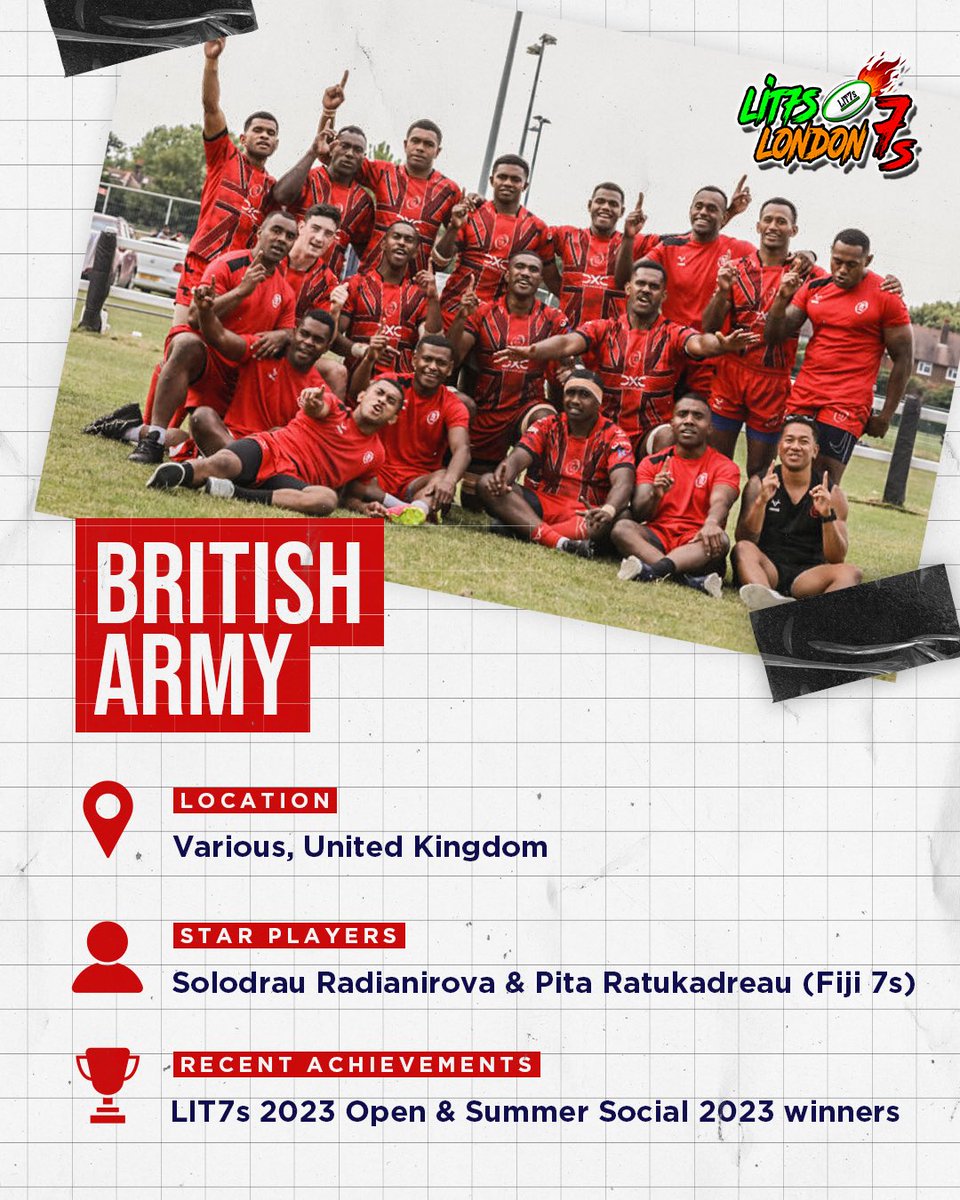 @armyrugbyunion will be representing GB on 25 May at @AFCWimbledon at LIT7s London 7s. Hot off the heels of a strong performance at Melrose 7s, they were the 2023 Winners of the LIT7s Men’s Open and Summer Social. #lit7s #lit7slondon7s #rugbyshowdown