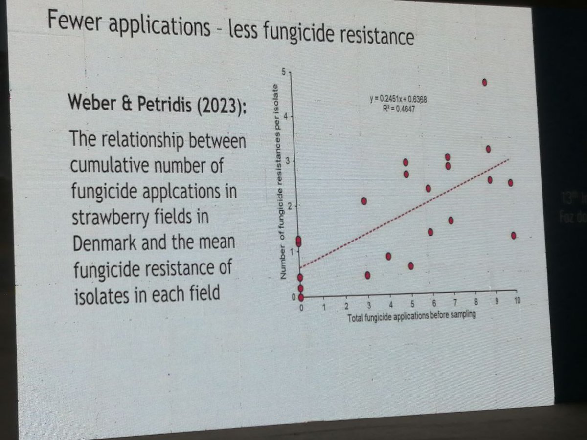 Arne Stensvand's talk: Botrytis in strawberry serious problem in Norway exacerbated by fungicide resistance; multiresistance 96% in 2018; fewer applications -> less resistance #iew13