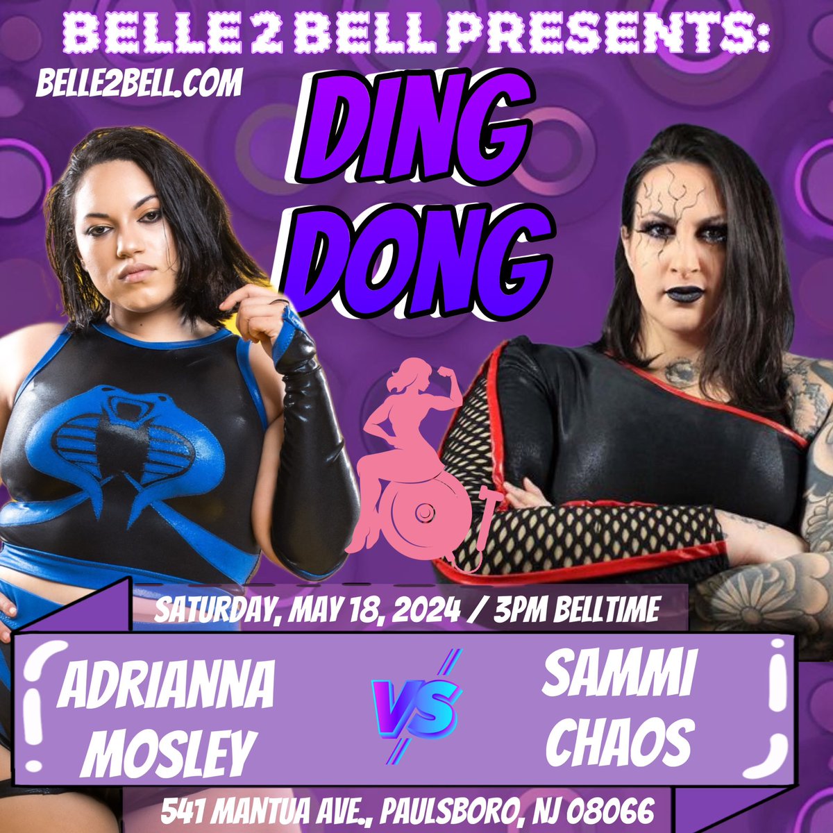 What happens when you let two bulls run head first into each other? I don’t know either but we will find out May 18th when Adrianna Mosely takes on Sammi Chaos! Tickets available at Belle2Bell.com! @realSammiChaos
