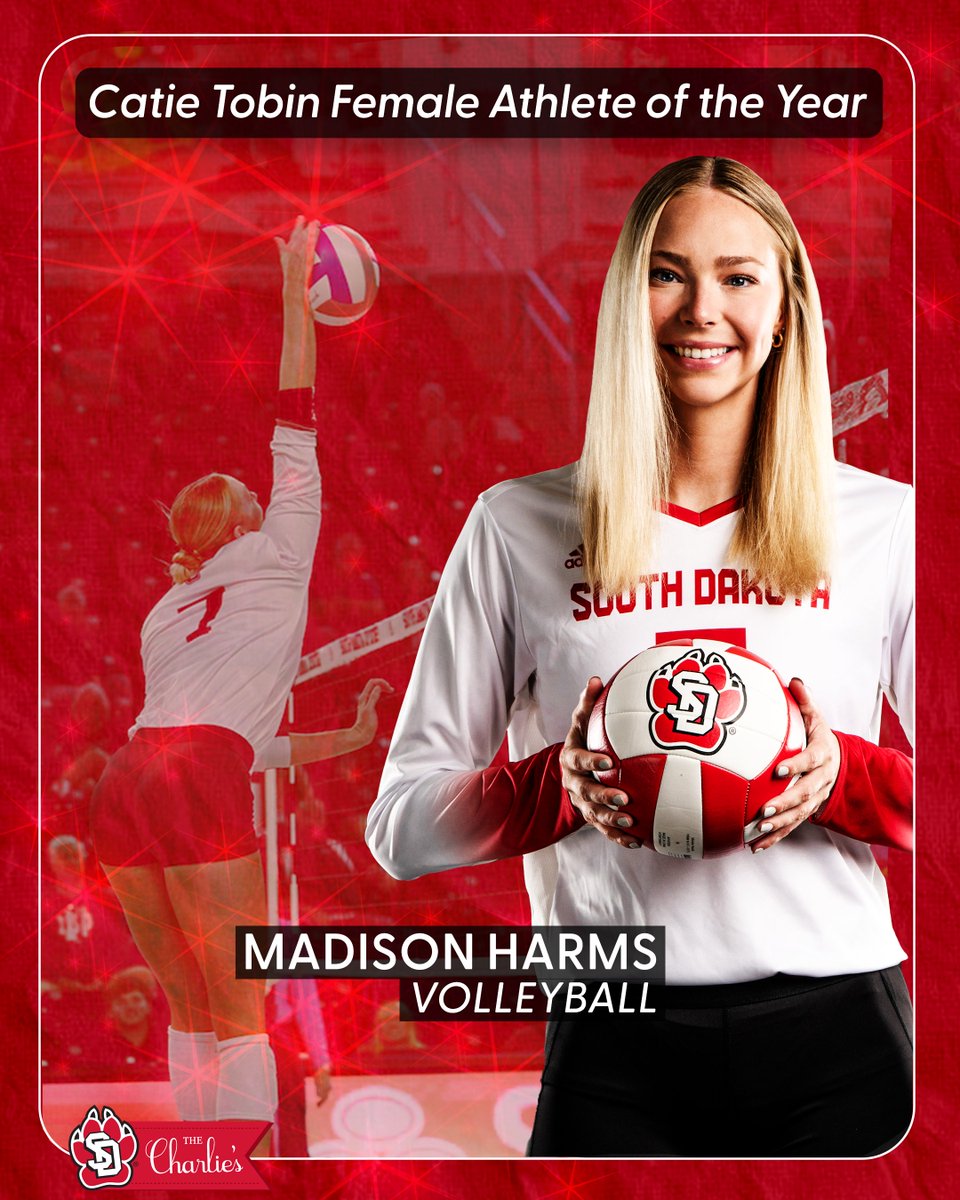 𝐅𝐞𝐦𝐚𝐥𝐞 𝐀𝐭𝐡𝐥𝐞𝐭𝐞 𝐨𝐟 𝐭𝐡𝐞 𝐘𝐞𝐚𝐫: Madison Harms 🏐 #WeAreSouthDakota x #GoYotes 🐾