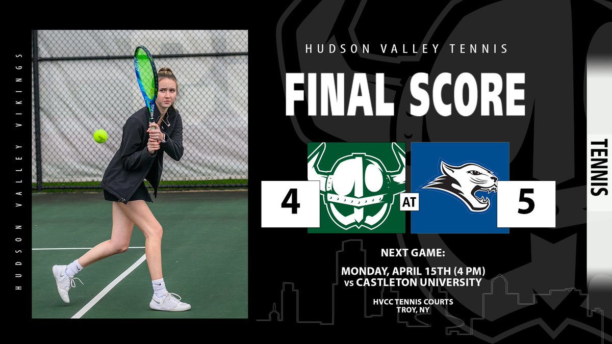 FINAL | Women's tennis falls on the road against Camden 5-4. Back home tomorrow at 4 p.m. #GoVikings