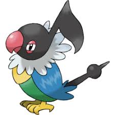 GrumpySteen's tweet photo. @MaireadPirate I don't think you'd be a pigeon type.

I think you'd be a Chatot who knows a lot of curse words https://t.co/ZFZhAsWorc