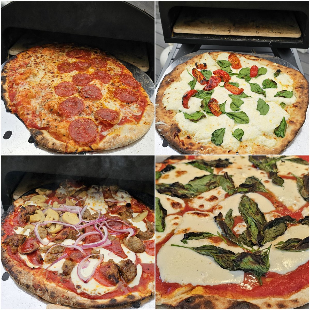 andykunzmann's tweet image. Pizza Sunday 🍕 
Five wood fired pizzas made with @RobertIrvine's #PizzaDough recipie. #Pizza #TeamIrvine