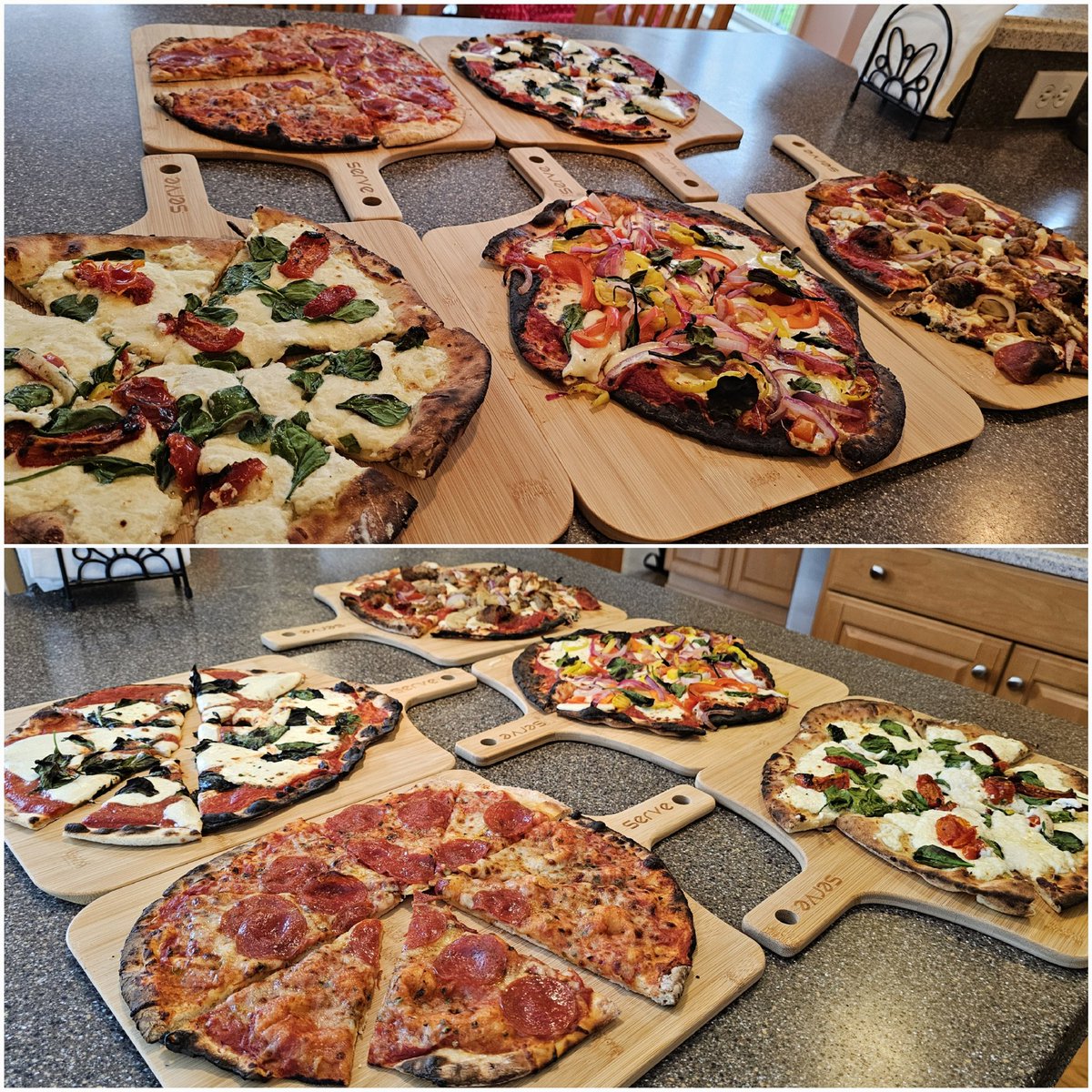 andykunzmann's tweet image. Pizza Sunday 🍕 
Five wood fired pizzas made with @RobertIrvine's #PizzaDough recipie. #Pizza #TeamIrvine