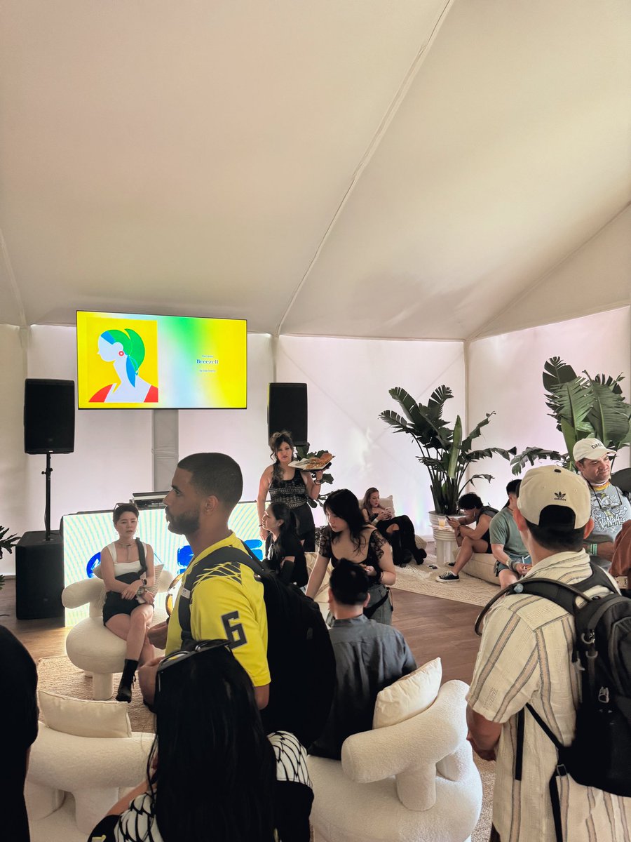 The @opensea Oasis Lounge at @coachella (12 Peaks VIP area) is open until 9:30pm! Enjoy A/C, food, drinks, and minting incredible art: 🌴 FreakScape by @dave_van_patten 🗺️ New Territories by Nat Tate (generative, one output shown) 🌈 Get AL for @amber_vittoria’s new mint 👀