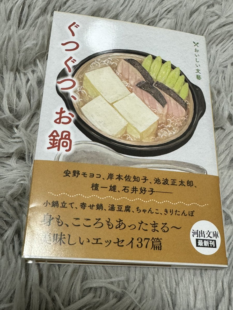 安野モヨコさん、岸本佐知子さん含む37名著【ぐつぐつ、お鍋】 #読了

お鍋に対する考えや思い出などなど、 たくさんのエッセイが読める短編集✨️お鍋食べたくなった(о'￢'о)ｼﾞｭﾙﾘ

でも、どうやら自分はコロコロと文体が変わるとスラスラ読めないタイプらしい🫣
短編集難しい(  ʚ ¯꒳¯ )