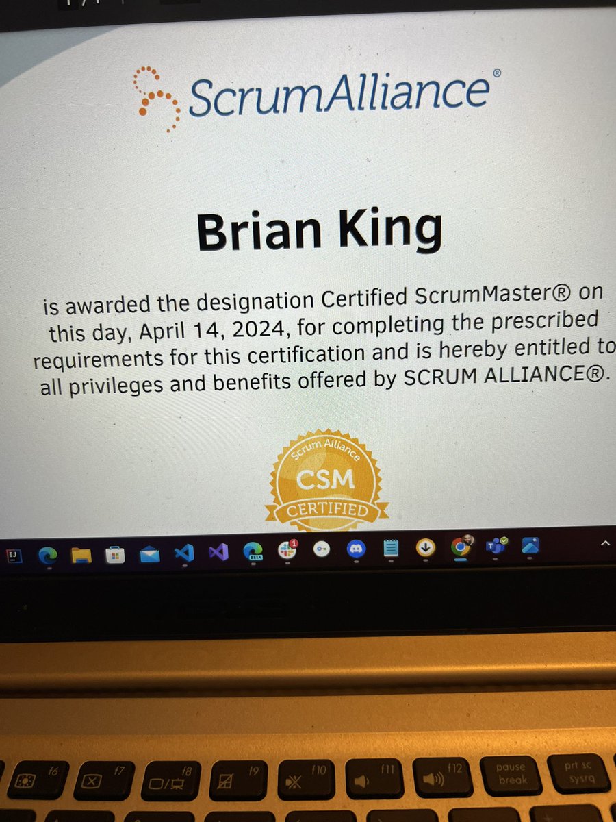 fullstackbk's tweet image. It feels good the weekend with a #scrummaster certification #fullstackbk
