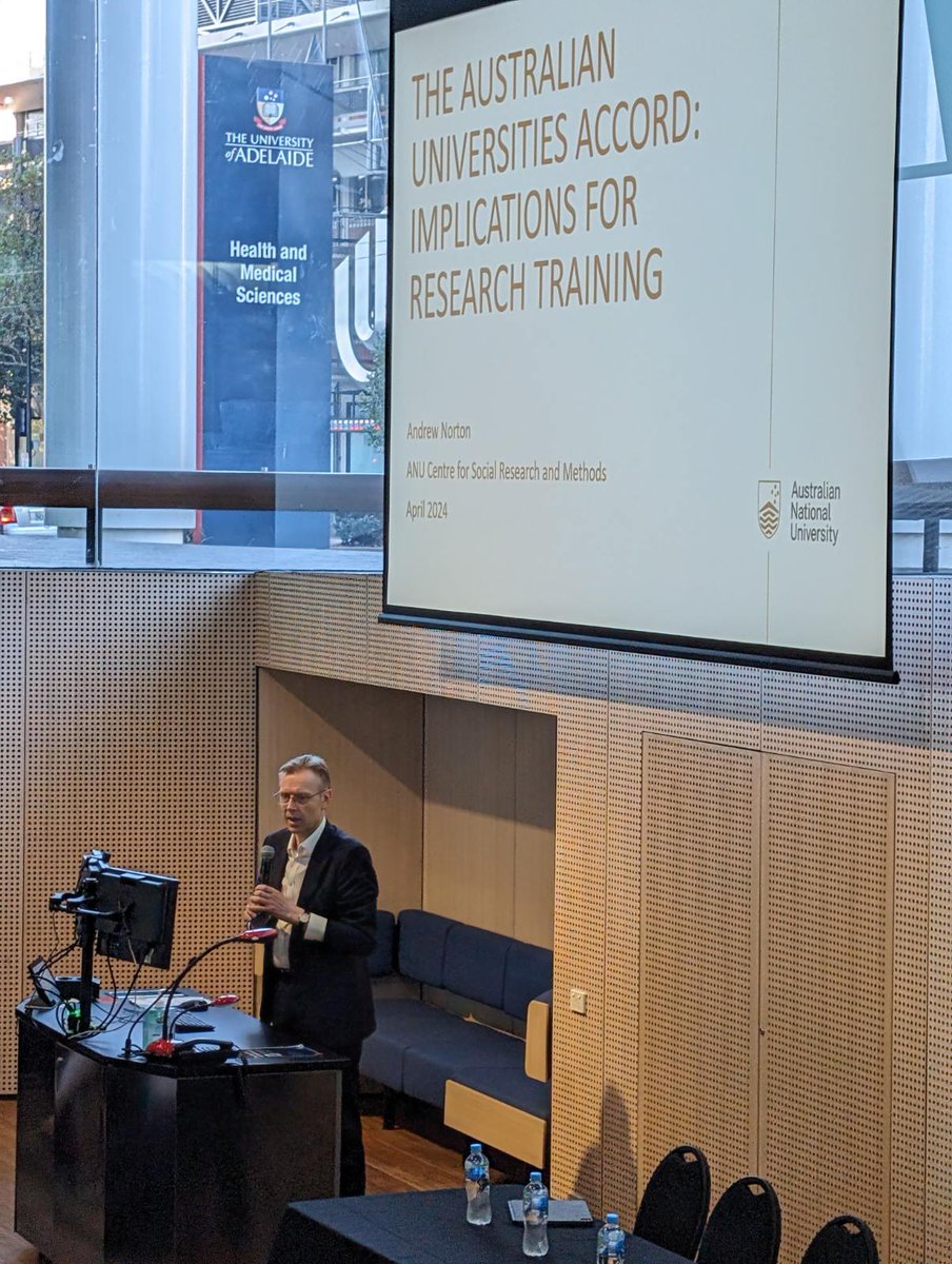 Professor @andrewjnorton from @WhatAustThinks addressed our National Meeting this morning, providing insights on higher education and graduate research post the Australian Universities Accord #graduateresearch