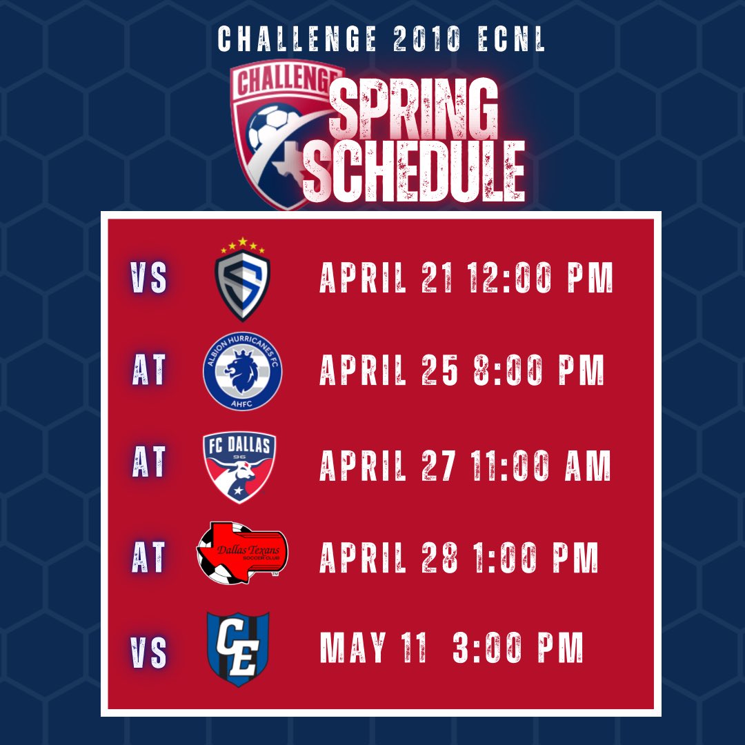 5 games left in the Spring season #cscecnl #ecnl #ecnlgirls